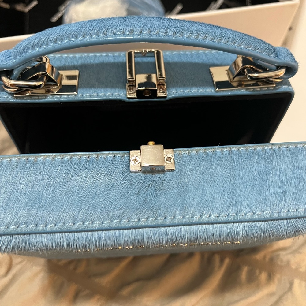 Brandon Blackwood Sky Blue Fur Mini Bag - Picture 3 of 6